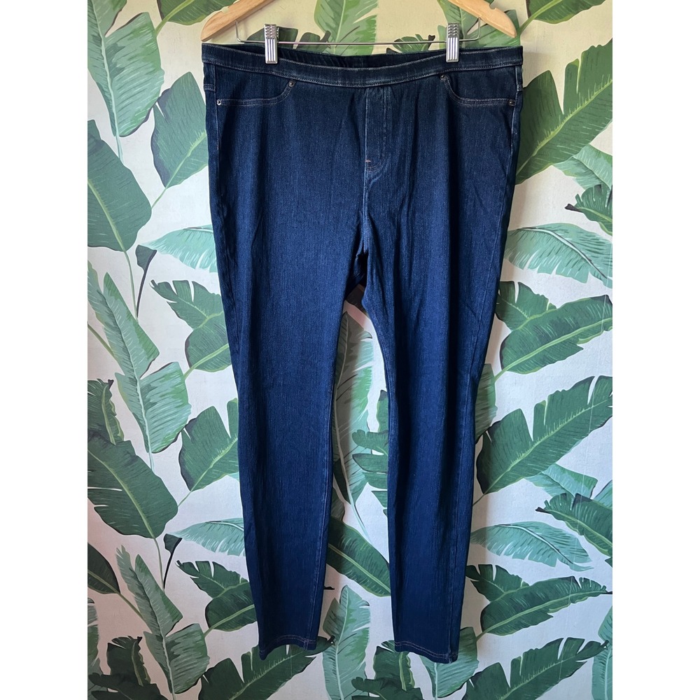 HUE Jean Leggings Women XL Dark Blue